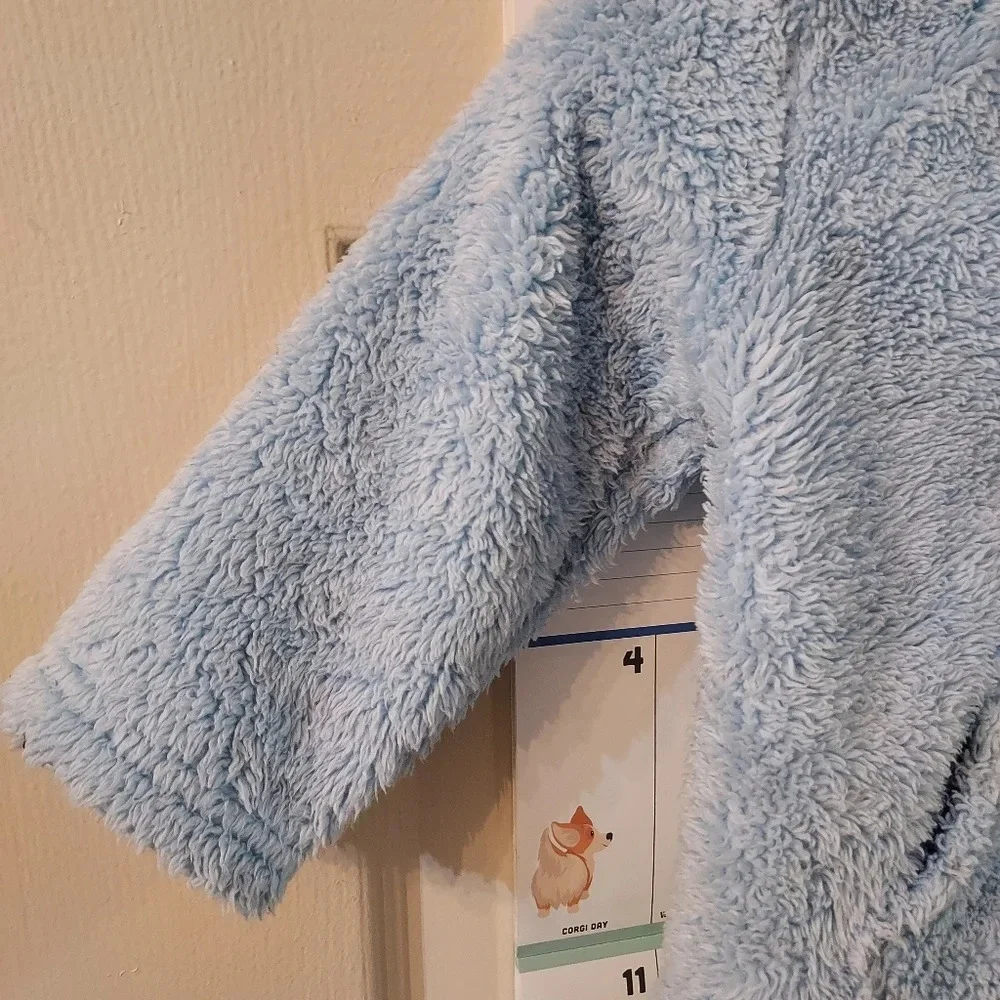 Carter's Baby Boy Blue Bear Sherpa Hooded Jacket Zip in Size 12M